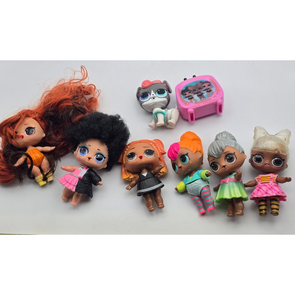 LOL Surprise Dolls Girls Lot 6 Collectible 1 Pet TV Accessory MGA w/ Clothes